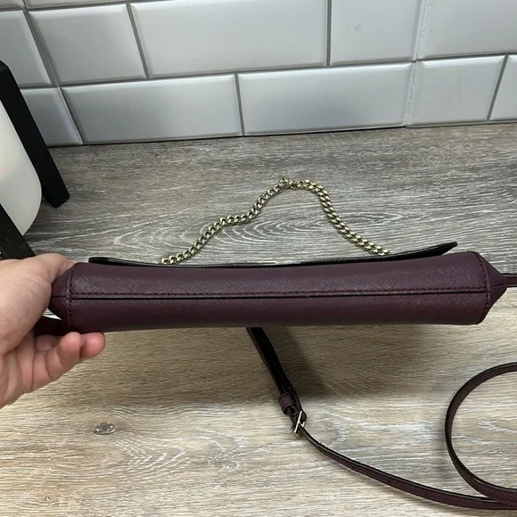 Kate Spade Burgundy Crossbody Bag with Chain Strap - Picture 4 of 15